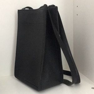 Black pebbled leather shoulder bag